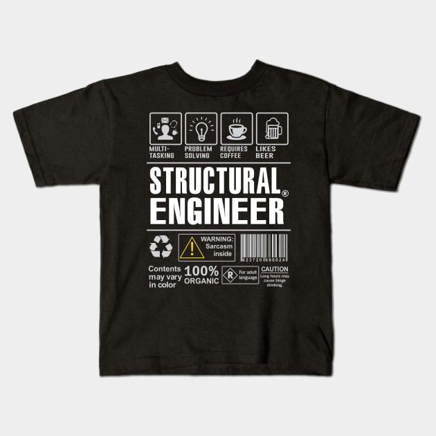 Warning Structural Engineer Shirt Funny Gift for Structural Engineer Kids T-Shirt by bestsellingshirts